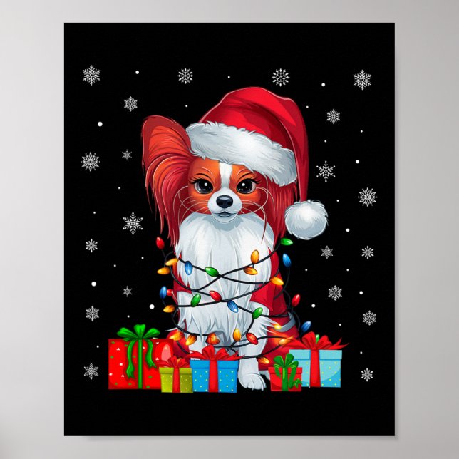 Affiche Papillon Chien Moche Xmas Éclat Père Noël Papillon (Devant)
