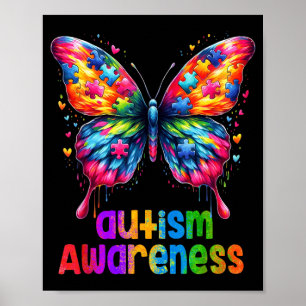 Affiche Papillon coloré de sensibilisation à l'autisme pou