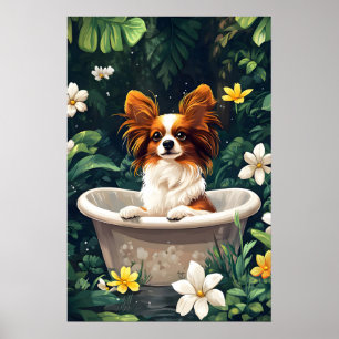 Affiche Papillon Dans La Baignoire Affiche, Drôle De Chien