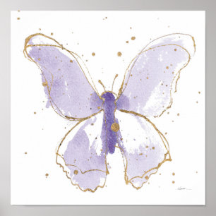 Affiche Papillon d'aquarelle de lavande