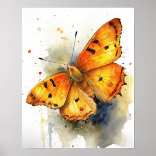 Affiche Papillon d'art en soufre orange