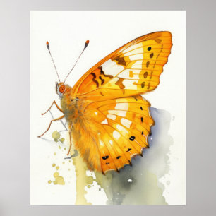 Affiche Papillon d'art en soufre orange