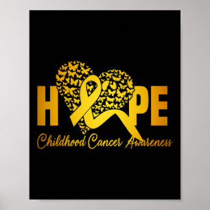 Affiche Papillon de cœur Espoir de guérison Cancer infanti