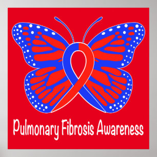 Affiche Papillon de conscience de fibrose pulmonaire