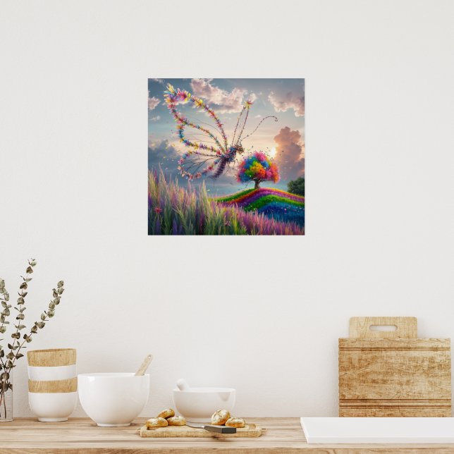 Affiche Papillon de dragon lunaire en fleur : complexe (Cuisine)