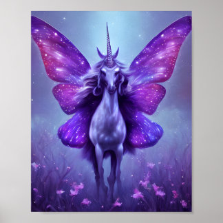 Affiche Papillon de licorne violette