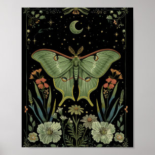 Affiche Papillon de lune Art gothique aquarelle