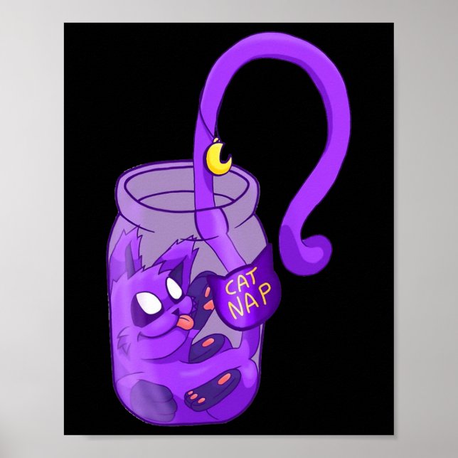 Affiche Papillon de lune - Chat mignon (Devant)