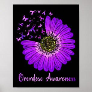 Affiche Papillon de marguerite violet sensibilisation à la