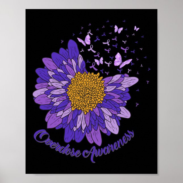 Affiche Papillon de marguerite violet sensibilisation à la (Devant)