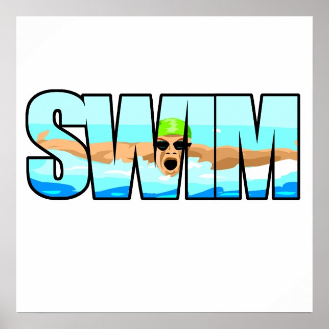 Affiche Papillon de natation (Devant)