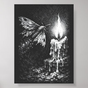 Affiche Papillon de nuit vers la flamme — par BurnsInHell