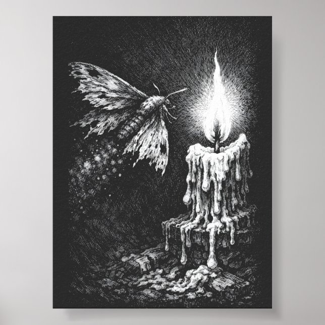 Affiche Papillon de nuit vers la flamme — par BurnsInHell (Devant)