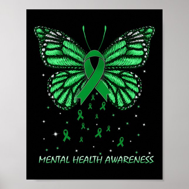 Affiche Papillon de sensibilisation à la santé mentale (Devant)