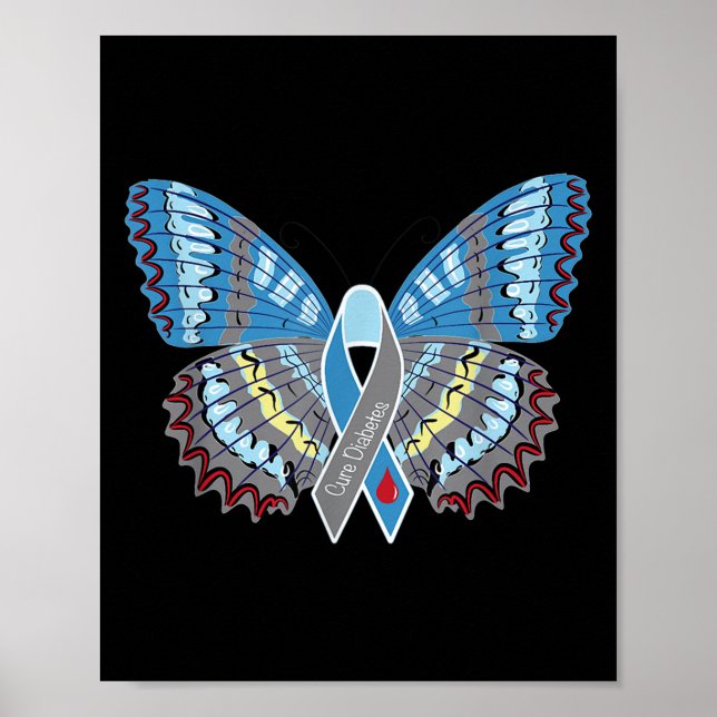 Affiche Papillon de sensibilisation au diabète (Devant)