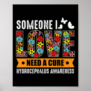 Affiche Papillon de sensibilisation et fleurs d'espoir