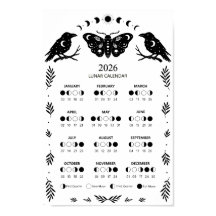 Papillon de sorcellerie corbeau calendrier lunaire