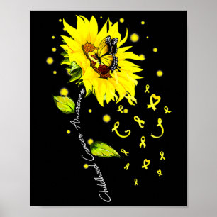 Affiche Papillon de tournesol de sensibilisation au cancer