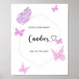 Affiche Papillon devine combien de bonbons