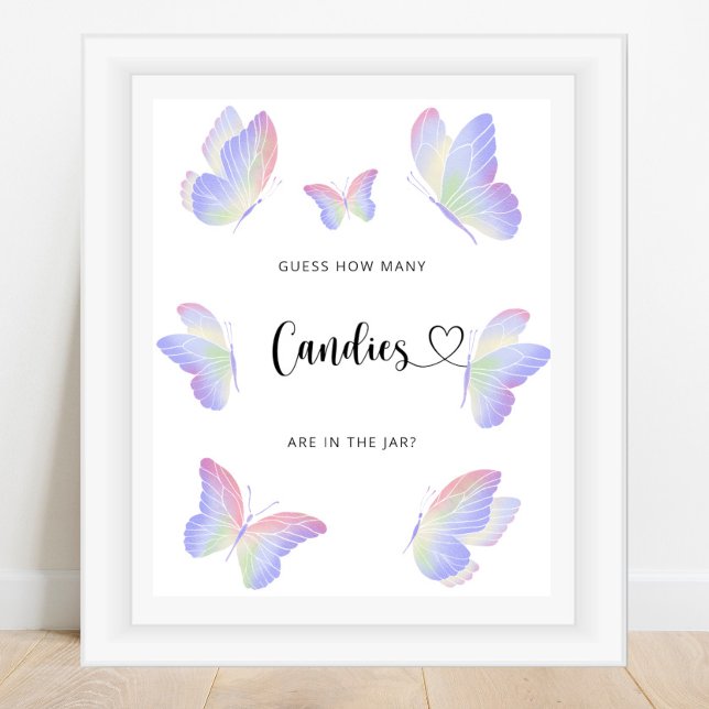 Affiche Papillon devine combien de bonbons (Créateur téléchargé)