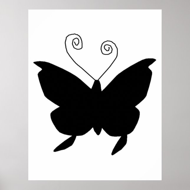 Affiche Papillon Diva en noir (Devant)