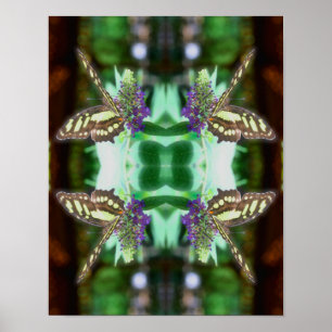Affiche Papillon Dreamy Sur Flower Nature Abstrait