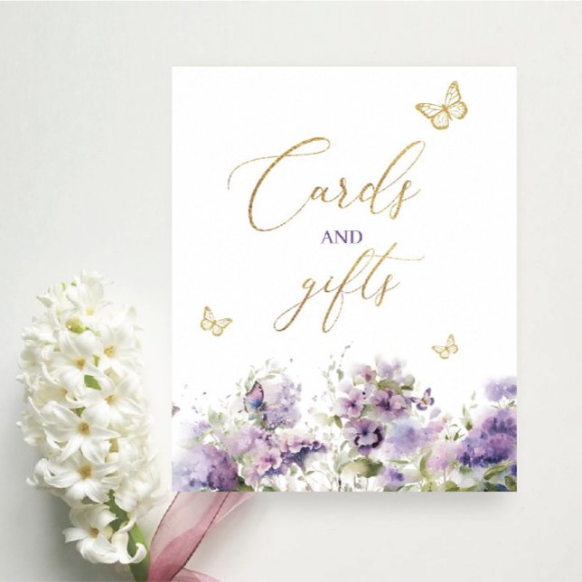 Affiche Papillon embrasse cartes cadeaux fleurs Baby showe (Créateur téléchargé)