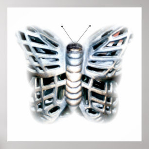 Affiche Papillon en laiton