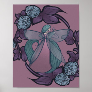 Affiche Papillon Fée Violet Déesse Fées Art