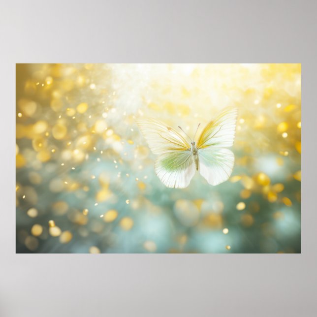Affiche Papillon Fleur Nature Serene Tranquille (Devant)
