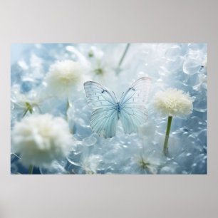 Affiche Papillon Fleur Nature Serene Tranquille