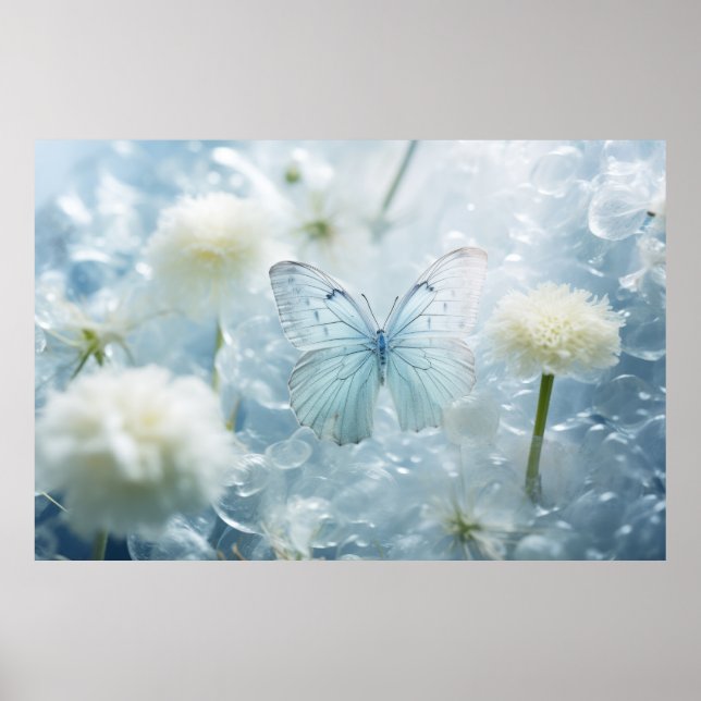 Affiche Papillon Fleur Nature Serene Tranquille (Devant)