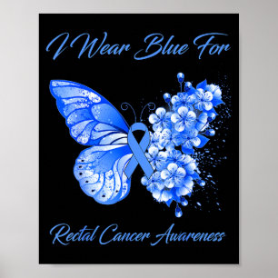 Affiche Papillon je porte du bleu pour la sensibilisation