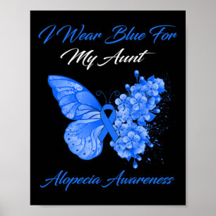 Affiche Papillon Je Porte Du Bleu Pour Ma Tante Alopecia
