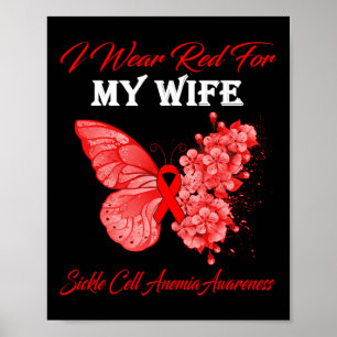 Affiche Papillon Je Porte Le Rouge Pour Mon Épouse Anemi C