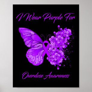 Affiche Papillon Je Porte Le Violet Pour La Sensibilisatio