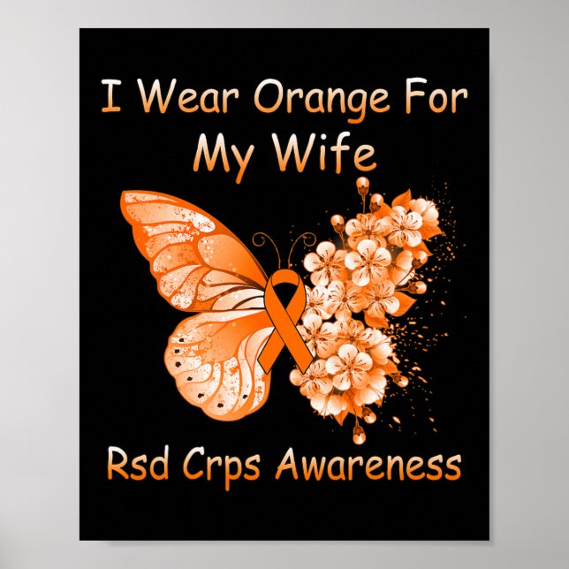 Affiche Papillon Je Porte Orange Pour Ma Femme Crps Rsd Aw (Devant)