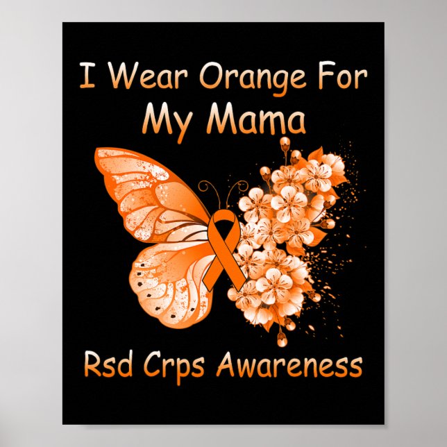 Affiche Papillon Je Porte Orange Pour Ma Mama Rsd Crps Awa (Devant)