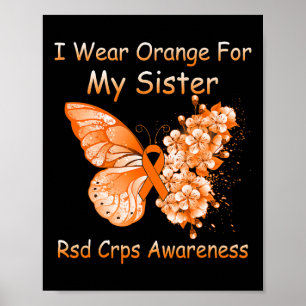 Affiche Papillon Je Porte Orange Pour Ma Soeur Crps Rsd Aw