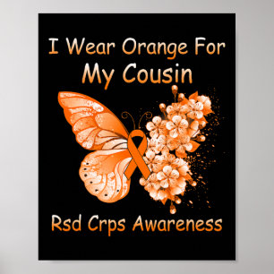 Affiche Papillon Je Porte Orange Pour Mon Cousin Rsd Crps 