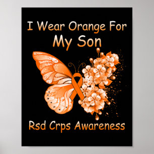 Affiche Papillon Je Porte Orange Pour Mon Fils Rsd Crps Aw