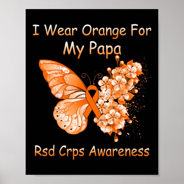 Affiche Papillon Je Porte Orange Pour Mon Papa Crps Rsd Aw (Devant)