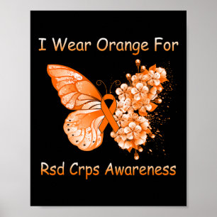 Affiche Papillon Je Porte Orange Pour Rsd Crps Sensibilisa