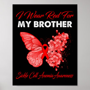 Affiche Papillon Je Porte Rouge Pour Mon Frère Cellule Fau