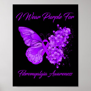 Affiche Papillon Je Porte Violet Pour Sensibiliser À La Fi