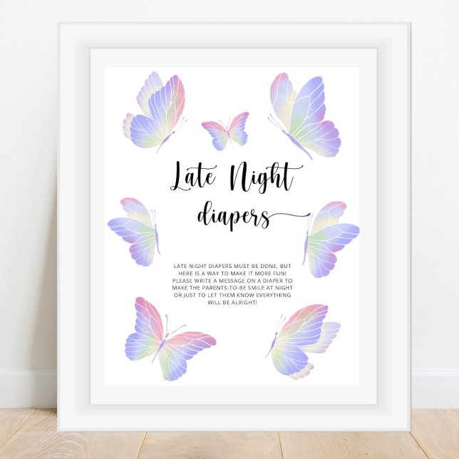Affiche Papillon \ Jeu de couches de nuit tardive  (Créateur téléchargé)