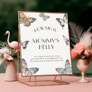 Affiche Papillon La taille du Baby shower ventre de maman