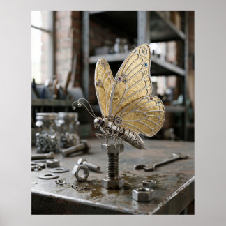 Affiche Papillon Lumineux à Ressort