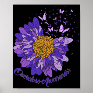Affiche Papillon Marguerite Ruban Violet Sensibilisation a