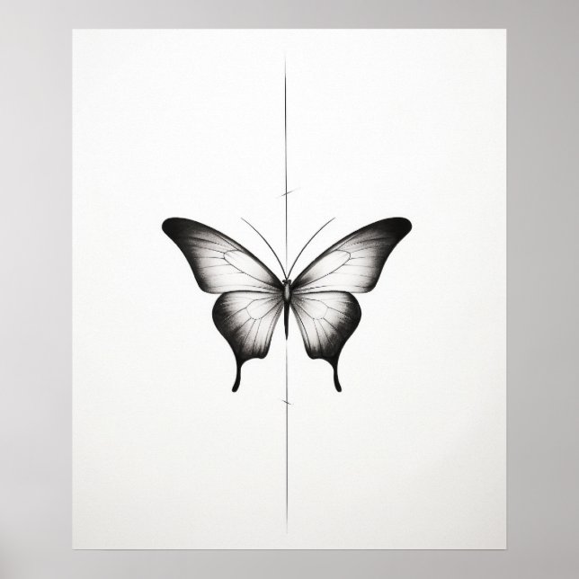 Affiche Papillon minimaliste (Devant)